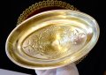 Бронзов съд за сервиране с капак,рози,барок. , снимка 8