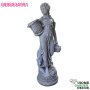 Бетонна статуя фигура на девойка с кошници Андромеда в сиво с бяло