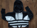 adidas Large Logo Cropped Hoodie - страхотно дамско горнище р-р S, снимка 4