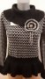НОВА с Етикет ДАМСКА БЛУЗА черно и бяло с брошка - Размер М и L , снимка 1 - Блузи с дълъг ръкав и пуловери - 38180346
