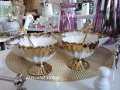 Порцеланова чаша за сладолед/десерт с метална лъжичка , снимка 1 - Чинии - 42200744