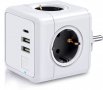 Power Magic Cube USB, 4 гнезда, 2хUSB, 1xType C, 16A, бутон за включване , снимка 1