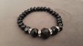 Гривна ластична с черни кварцови мъниста, снимка 2