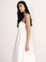 Нова дълга елегантна бяла рокля теменужки 100% памук , снимка 17