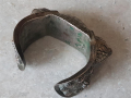 Огромна Възрожденска сребърна 1860 гривна рогатка запазена, снимка 10