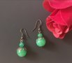 Винтидж обеци със зелен авантюрин , снимка 3