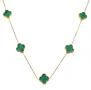 Van Cleef & Arpels Gold Green Alhambra Дамско Колие, снимка 2