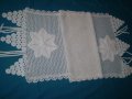 Винтидж Плетена На Една Кука Бяла Покривка -тишлаифер, снимка 2