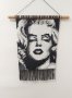 Ръчно изработено макраме пано с портрет на Мерилин Монро, снимка 1