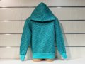 Нов детски изчистен суичър в цвят зелен меланж с качулка, снимка 5