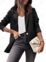 Ново дамско едноцветно ежедневно сако с дълъг ръкав, 8цвята - 023, снимка 5
