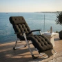 Сгъваем градински шезлонг с ватирана възглавница, регулируема облегалка , 178 см, снимка 6