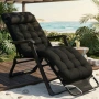 Сгъваем градински шезлонг с мека ватирана възглавница, дишаща материя, регулируем, 178см, снимка 5