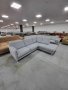 Светло сив ъглов диван от плат с ракла и чекмеджe "LIRIO-S", снимка 1 - Дивани и мека мебел - 39964260