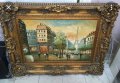 Уникална огромна барокова дървена  рамка и картина масло върху платно произход Франция 122см /93см, снимка 2