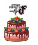 Tik Tok Тик Ток happy birthday картонен топер украса декор за торта парти , снимка 1 - Други - 30054942