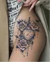 часовник сърце с рози черно бял временна татуировка татос татус Tattoo, снимка 1