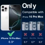 gueche Магнитен калъф за iPhone 16 pro max, прозрачен, съвместим с MagSafe, снимка 2