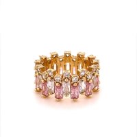 Златен дамски пръстен 8,71гр. размер:54 14кр. проба:585 модел:16392-5, снимка 2 - Пръстени - 40770146