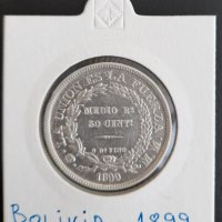Сребърна монета Боливия 50 Сентавос 1899 г., снимка 1 - Нумизматика и бонистика - 39159612