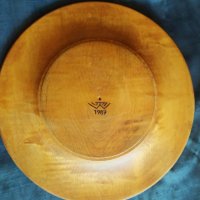стара дървена чиния за стена, снимка 3 - Антикварни и старинни предмети - 29291555