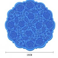 Голям кръг рози дантела силиконов молд форма за украса торта с фондан гъмпейст, снимка 3 - Форми - 31205331