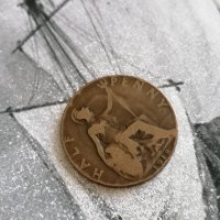 Монета - Великобритания - 1/2 (половин) пени | 1918г., снимка 1 - Нумизматика и бонистика - 42133456