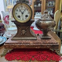 Красив антикварен френски каминен часовник , снимка 10 - Антикварни и старинни предмети - 42685578