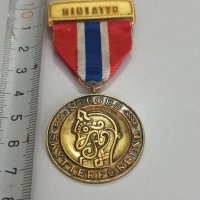 норвежки сребърен медал с позлата , снимка 1 - Антикварни и старинни предмети - 42119812