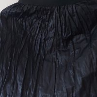 Черна пола с широк ластичен колан и намачкан ефект, снимка 1 - Поли - 38568008