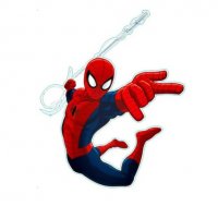 Спайдърмен Spiderman на колене стикер постер лепенка за стена детска стая самозалепващ, снимка 1 - Други - 31617640