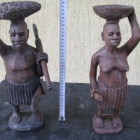  дървена статуетка африканска , снимка 1 - Колекции - 30408440