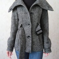 H&M дамско вълнено палто-яке с колан на талията р-р S (EU 36) , снимка 4 - Якета - 42879419