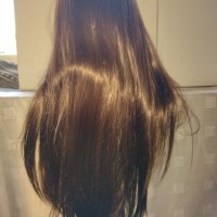 Учебна фризьорска глава 65-70  см тъмно кестеняво , снимка 8 - Аксесоари за коса - 35613718