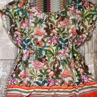 Уникална блуза тропик розаво фламинго 2XL , снимка 3 - Тениски - 37826946