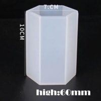 Шестоъгълник висок цилиндър силиконов молд форма калъп за свещи восък гипс сапун смола свещ, снимка 6 - Форми - 32226138