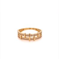 Златен дамски пръстен 2,02гр. размер:56 14кр. проба:585 модел:20155-6, снимка 1 - Пръстени - 42619256