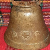 Антична швейцарска  камбана за крава , снимка 3 - Антикварни и старинни предмети - 37295925