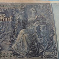 Райх банкнота - 100 марки 1910 година Германия зелен печат за колекция - 18896, снимка 9 - Нумизматика и бонистика - 31186592