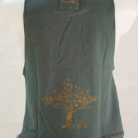 Памучна дамска топ-жилетка в тъмнозелено Ian Mosh - S, снимка 2 - Жилетки - 42548861