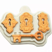 3 Масивни ключалки и ключ силиконов молд форма декорация украса фондан торта мъфини и др, снимка 3 - Форми - 25346099