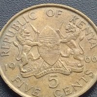 Монета 5 цента 1966г. Кения уникат за КОЛЕКЦИОНЕРИ 41163, снимка 4 - Нумизматика и бонистика - 42775166