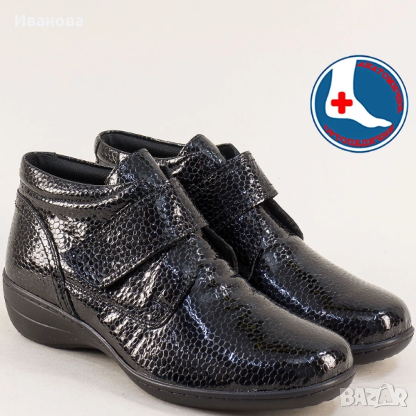 Продавам дамски боти, естествена, лачена кожа, ортопедична подметка., снимка 1