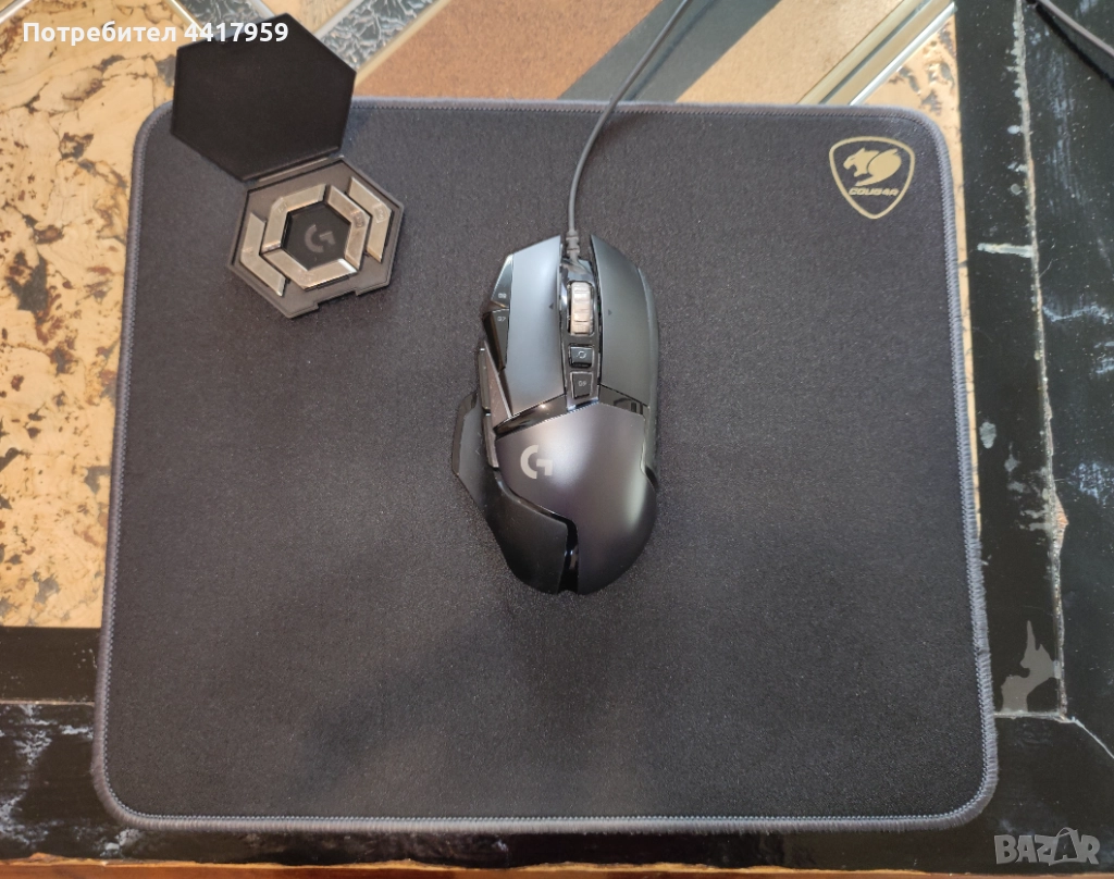 Геймърска мишка Logitech G502 Hero и MousePad/Подложка за мишка COUGAR, снимка 1