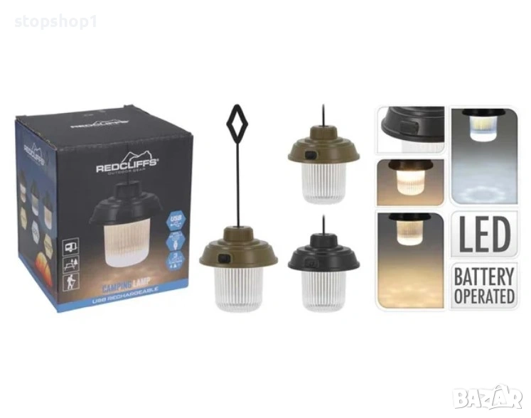 Къмпинг лампа с USB зареждаща се батерия, снимка 1