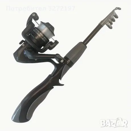 Комплект телескопична въдица 140 см, с макара,влакно, снимка 1