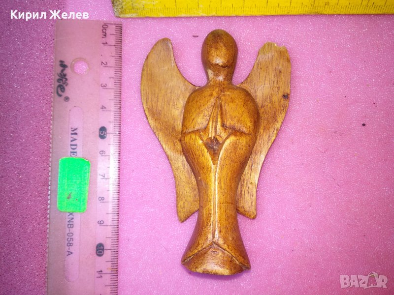 АРХАНГЕЛ АНГЕЛ СТАРА ДЪРВЕНА ФИГУРКА АРТ ДЪРВОРЕЗБА МАЙСТОРСКА ИЗРАБОТКА СТАТУЕТКА 35263, снимка 1