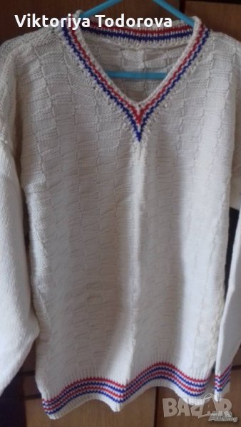 Унисекс пуловер от кашмир-ръчно плетиво, снимка 1
