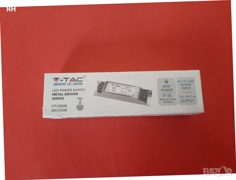 Захранване V-TAC Slim за LED ленти 25W,2.1A,12V, снимка 1