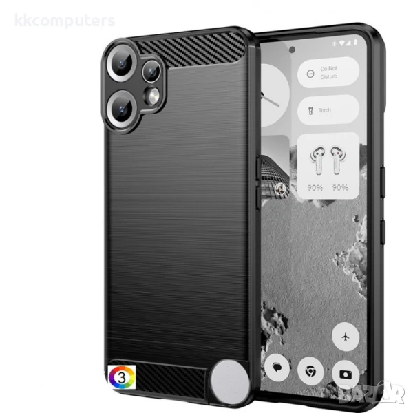 Nothing CMF Phone 2 Pro Удароустойчив Carbon Fiber Калъф и Протектор, снимка 1
